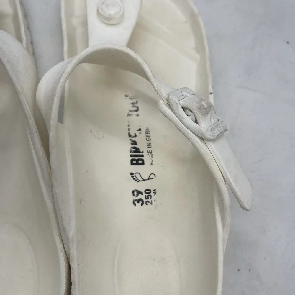 Birkenstock Gizeh EVA Shoes Mens 6 Womens 8 Regular Fit White Casual Slip On
